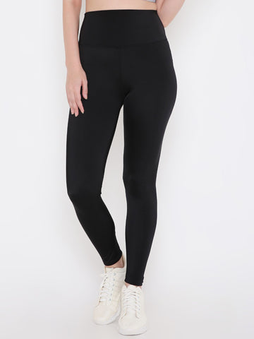 Berrys Intimatess Black Colour Ankle Length Solid Sports Leggings