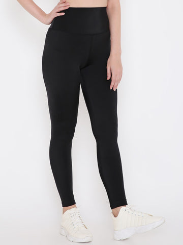 Berrys Intimatess Black Colour Ankle Length Solid Sports Leggings