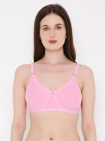 Berry's Intimatess Baby Pink Criss Cross Comfort T-Shirt Bra - Seamless, Non-Padded, Non-Wired.