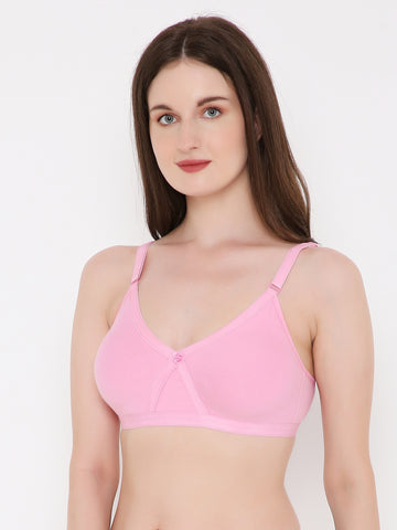 Berry's Intimatess Baby Pink Criss Cross Comfort T-Shirt Bra - Seamless, Non-Padded, Non-Wired.