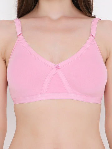 Berry's Intimatess Baby Pink Criss Cross Comfort T-Shirt Bra - Seamless, Non-Padded, Non-Wired.