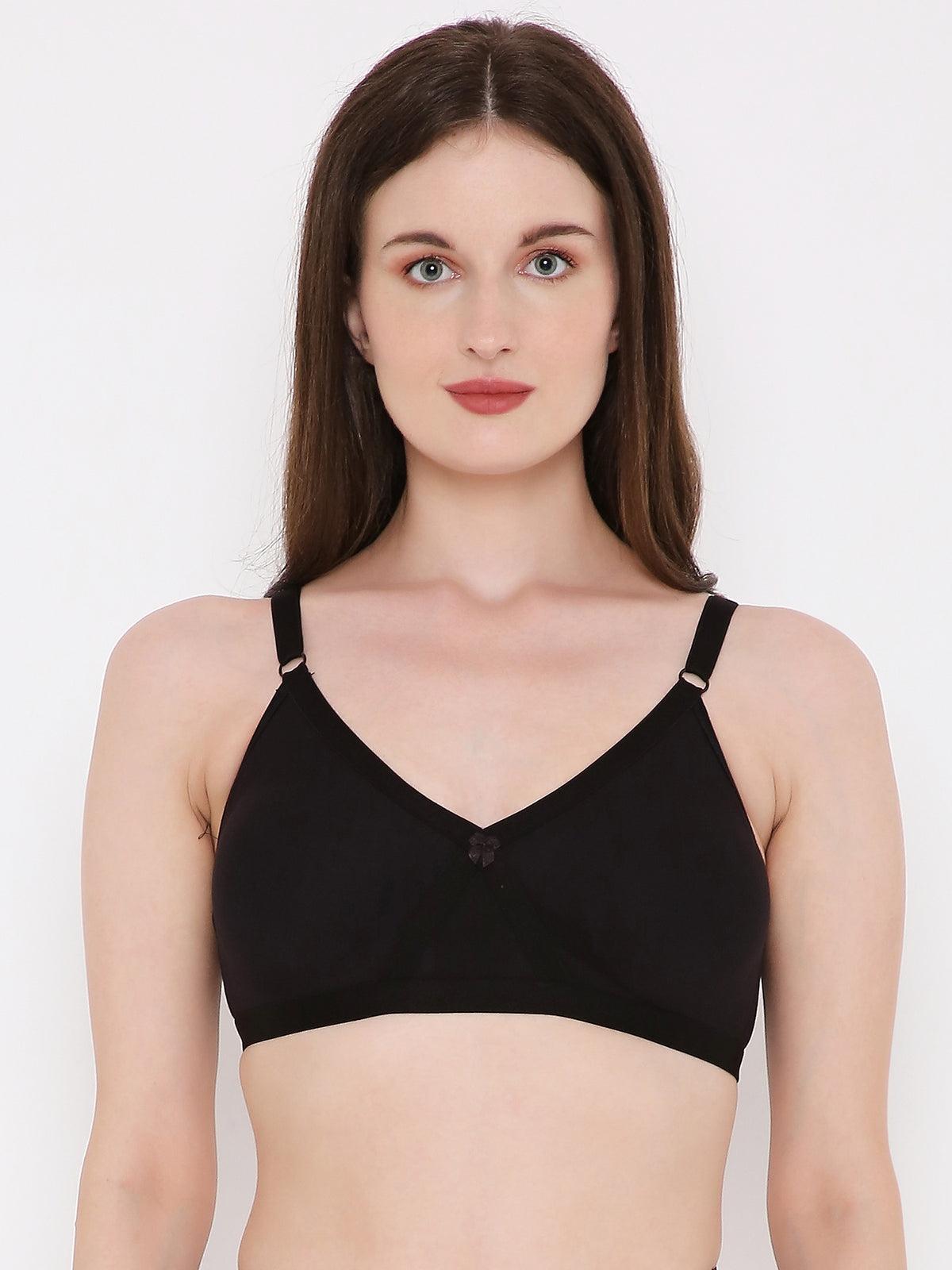 Berry's Intimatess Black Criss Cross Comfort T-Shirt Bra - Seamless, Non-Padded, Non-Wired.