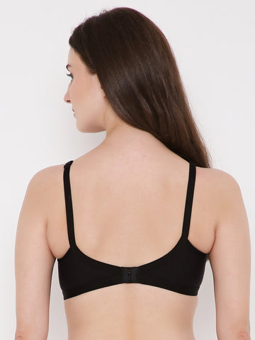 Berry's Intimatess Black Criss Cross Comfort T-Shirt Bra - Seamless, Non-Padded, Non-Wired.