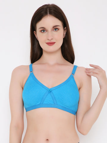 Berry's Intimatess Azure Blue Criss Cross Comfort T-Shirt Bra - Seamless, Non-Padded, Non-Wired.