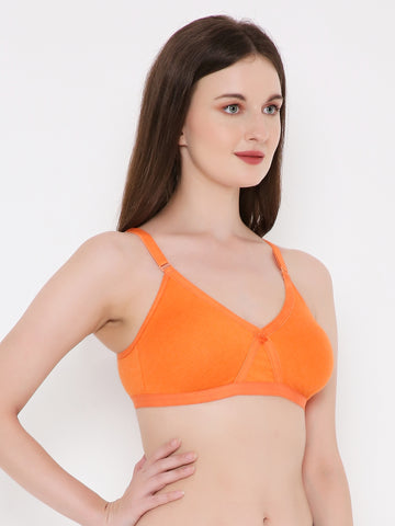 Berry's Intimatess Orange Criss Cross Comfort T-Shirt Bra - Seamless, Non-Padded, Non-Wired.