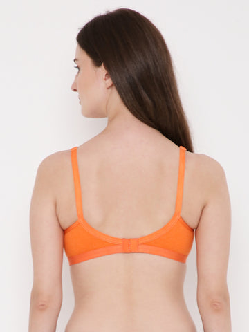Berry's Intimatess Orange Criss Cross Comfort T-Shirt Bra - Seamless, Non-Padded, Non-Wired.