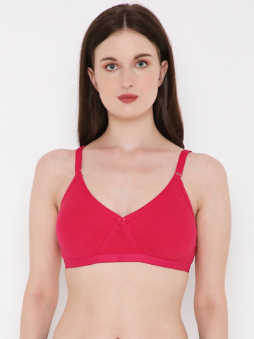 Berry's Intimatess Rasberry Red Criss Cross Comfort T-Shirt Bra - Seamless, Non-Padded, Non-Wired.