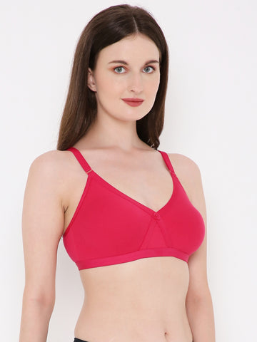 Berry's Intimatess Rasberry Red Criss Cross Comfort T-Shirt Bra - Seamless, Non-Padded, Non-Wired.