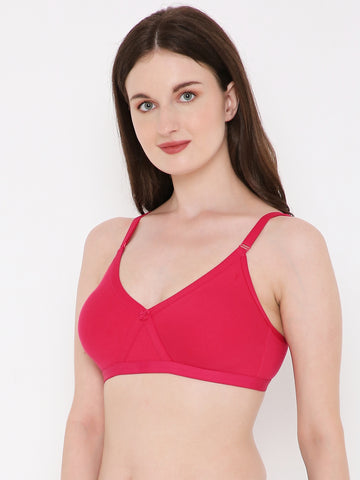 Berry's Intimatess Rasberry Red Criss Cross Comfort T-Shirt Bra - Seamless, Non-Padded, Non-Wired.
