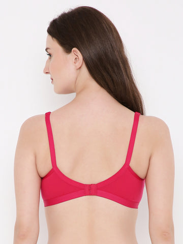 Berry's Intimatess Rasberry Red Criss Cross Comfort T-Shirt Bra - Seamless, Non-Padded, Non-Wired.