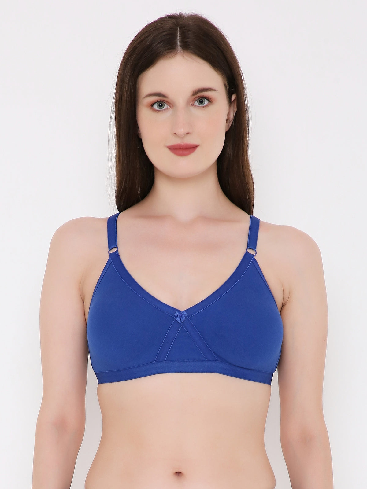 Berry's Intimatess Royal Blue Criss Cross Comfort T-Shirt Bra - Seamless, Non-Padded, Non-Wired.