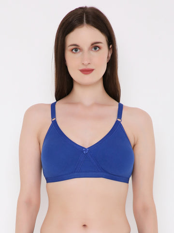 Berry's Intimatess Royal Blue Criss Cross Comfort T-Shirt Bra - Seamless, Non-Padded, Non-Wired.