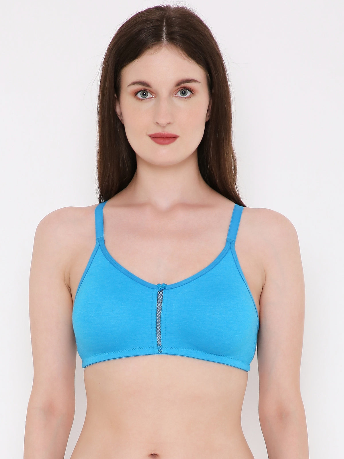 Berry's Intimatess Azure Blue Center Net Seamless Comfort T-Shirt Bra - Non-Padded, Non-Wired