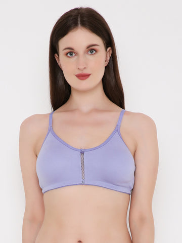 Berry's Intimatess Lavender Center Net Seamless Comfort T-Shirt Bra - Non-Padded, Non-Wired