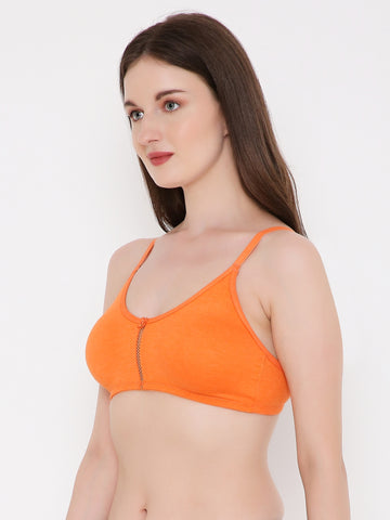 Berry's Intimatess Orange Center Net Seamless Comfort T-Shirt Bra - Non-Padded, Non-Wired