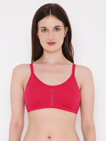 Berry's Intimatess Rasberry Red Center Net Seamless Comfort T-Shirt Bra - Non-Padded, Non-Wired