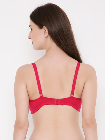 Berry's Intimatess Rasberry Red Center Net Seamless Comfort T-Shirt Bra - Non-Padded, Non-Wired