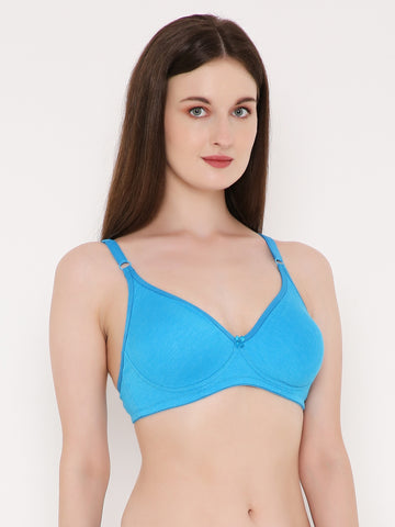 Berry's Intimatess Azure Blue Side Concealer Seamless Comfort T-Shirt Bra - Non-Padded, Non-Wired