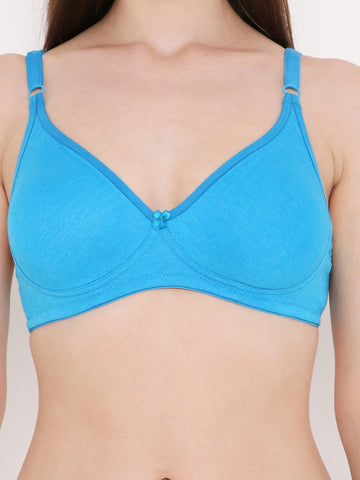 Berry's Intimatess Azure Blue Side Concealer Seamless Comfort T-Shirt Bra - Non-Padded, Non-Wired