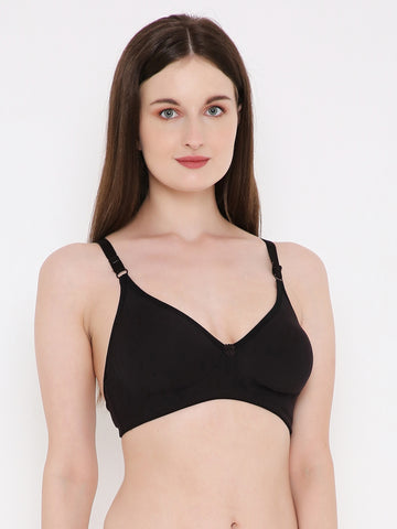 Berry's Intimatess Black Side Concealer Seamless Comfort T-Shirt Bra - Non-Padded, Non-Wired