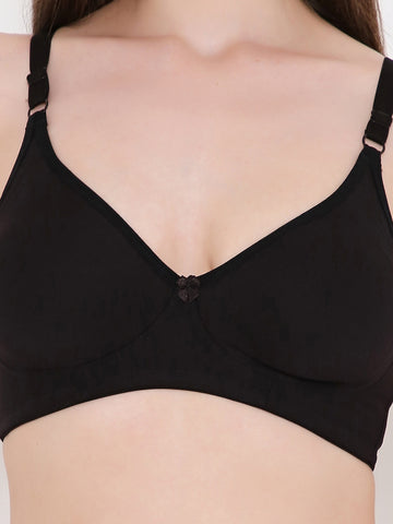 Berry's Intimatess Black Side Concealer Seamless Comfort T-Shirt Bra - Non-Padded, Non-Wired