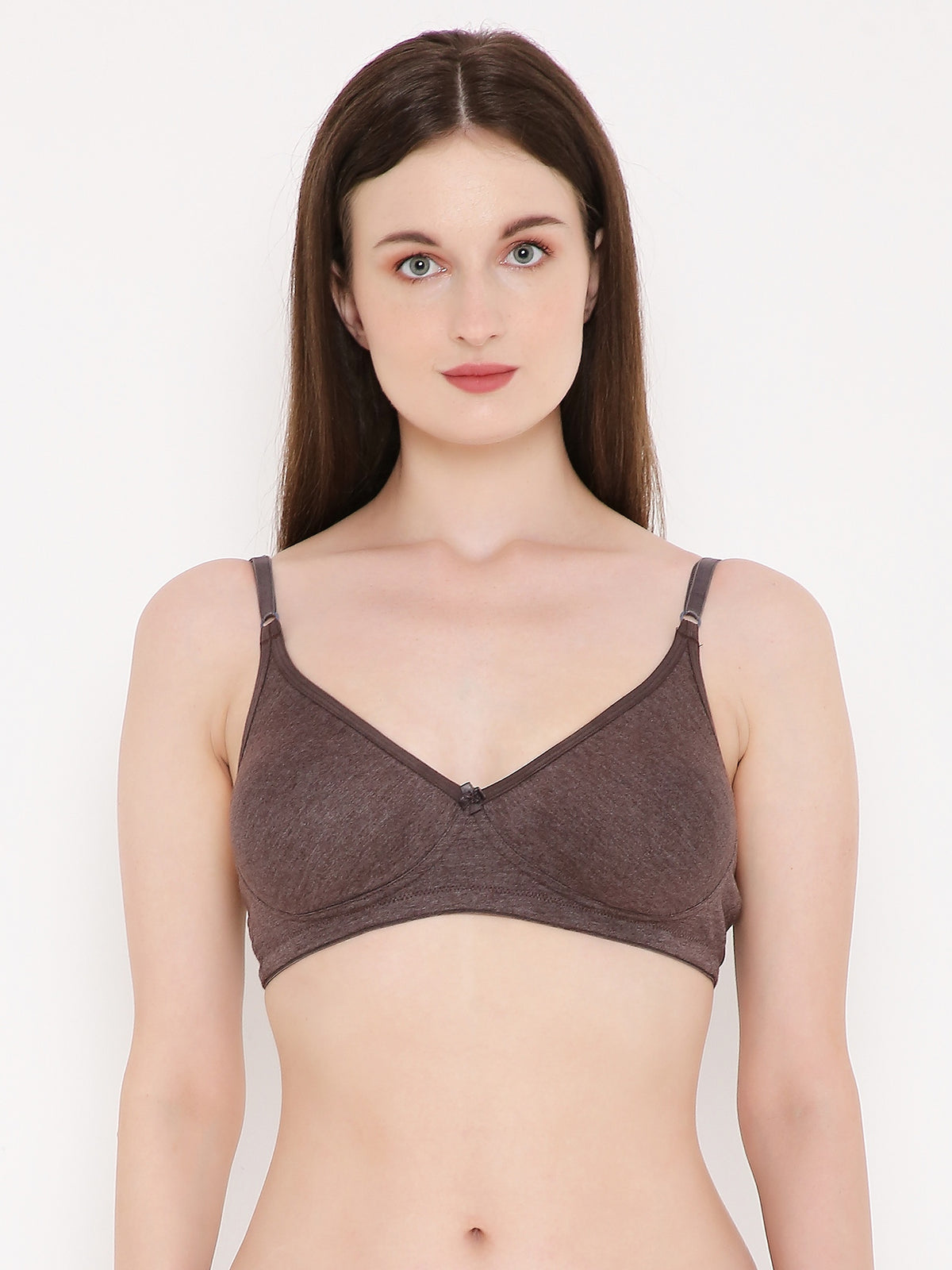 Berry's Intimatess Brown Melange Side Concealer Seamless Comfort T-Shirt Bra - Non-Padded, Non-Wired