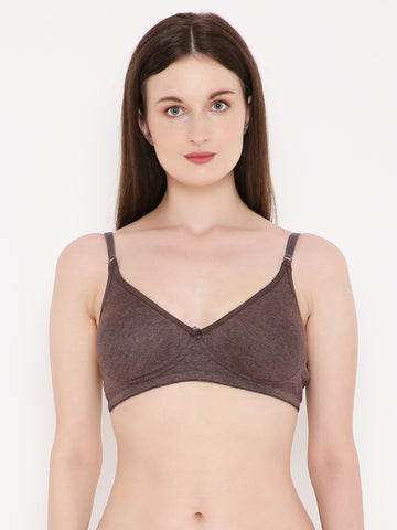 Berry's Intimatess Brown Melange Side Concealer Seamless Comfort T-Shirt Bra - Non-Padded, Non-Wired