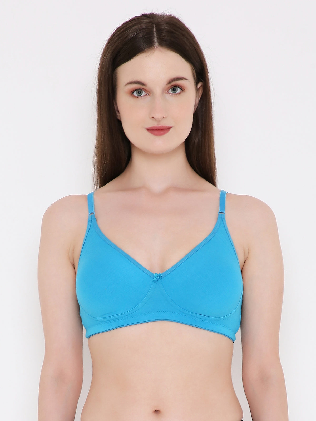 Berry's Intimatess Azure Blue Melange Side Concealer Seamless Comfort T-Shirt Bra - Non-Padded, Non-Wired