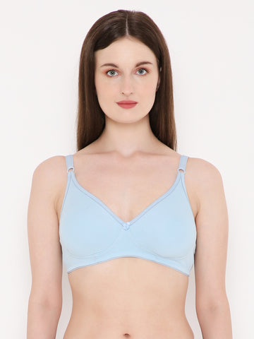 Berry's Intimatess Sky Blue Side Concealer Seamless Comfort T-Shirt Bra - Non-Padded, Non-Wired