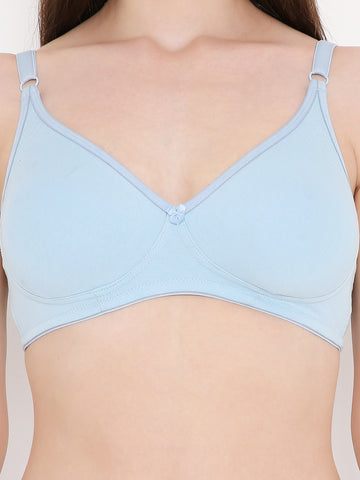 Berry's Intimatess Sky Blue Side Concealer Seamless Comfort T-Shirt Bra - Non-Padded, Non-Wired