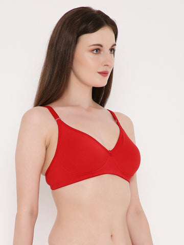 Berry's Intimatess Red Side Concealer Seamless Comfort T-Shirt Bra - Non-Padded, Non-Wired