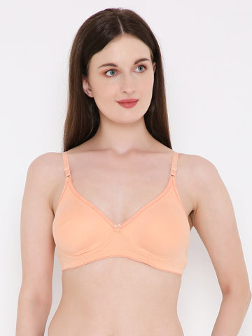 Berry's Intimatess Salmon Peach Side Concealer Seamless Comfort T-Shirt Bra - Non-Padded, Non-Wired
