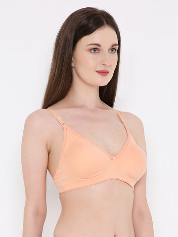 Berry's Intimatess Salmon Peach Side Concealer Seamless Comfort T-Shirt Bra - Non-Padded, Non-Wired