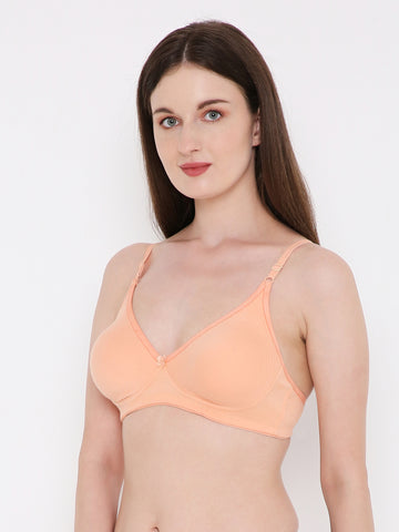 Berry's Intimatess Salmon Peach Side Concealer Seamless Comfort T-Shirt Bra - Non-Padded, Non-Wired