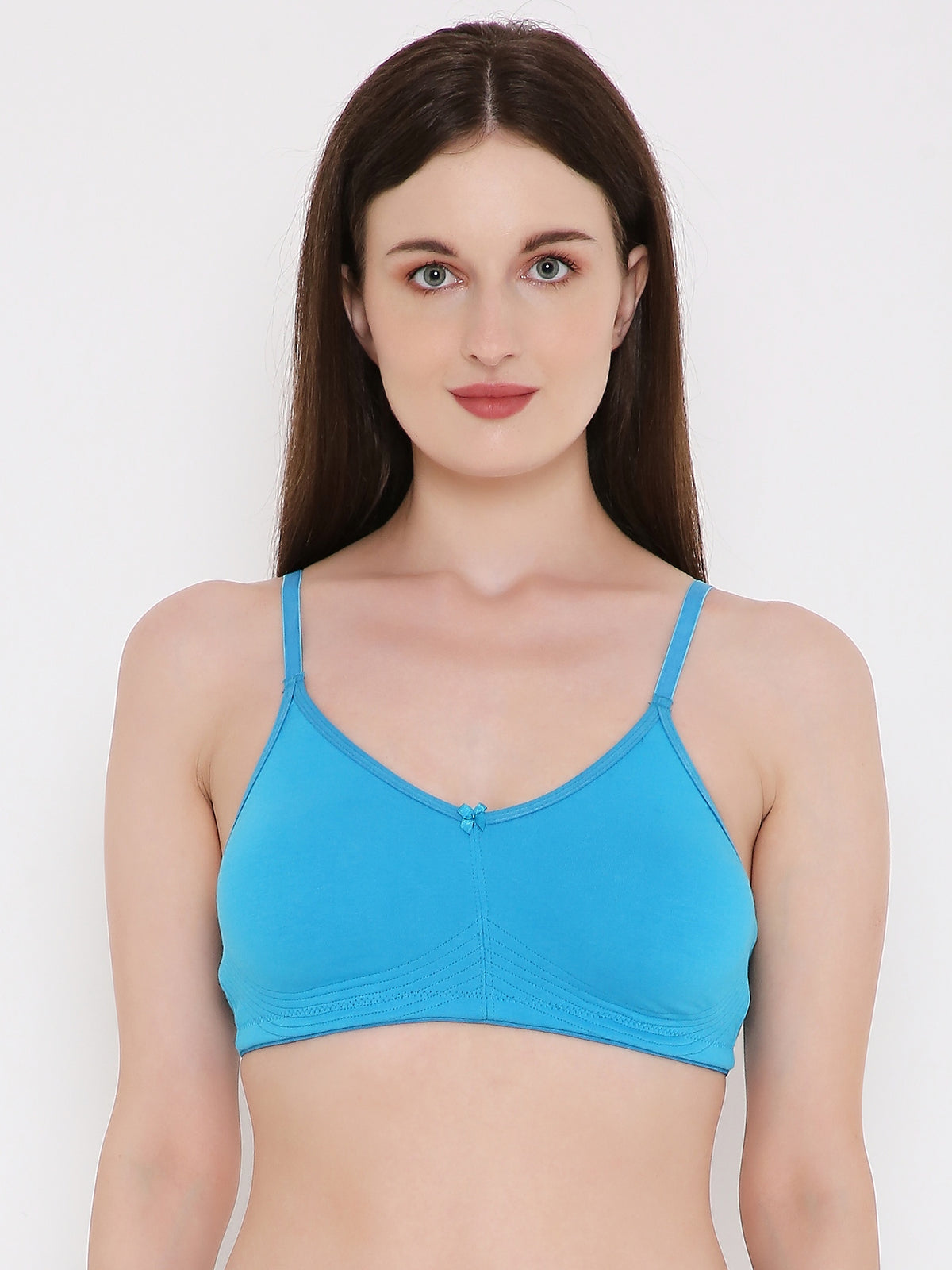 Berry's Intimatess Azure Blue Bottom Concealer Seamless Comfort T-Shirt Bra - Non-Padded, Non-Wired