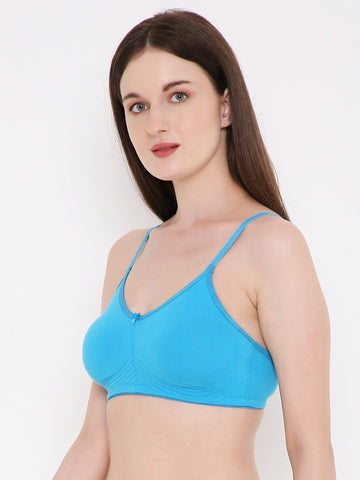Berry's Intimatess Azure Blue Bottom Concealer Seamless Comfort T-Shirt Bra - Non-Padded, Non-Wired