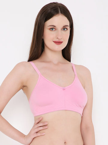 Berry's Intimatess Baby Pink Bottom Concealer Seamless Comfort T-Shirt Bra - Non-Padded, Non-Wired