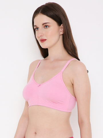 Berry's Intimatess Baby Pink Bottom Concealer Seamless Comfort T-Shirt Bra - Non-Padded, Non-Wired