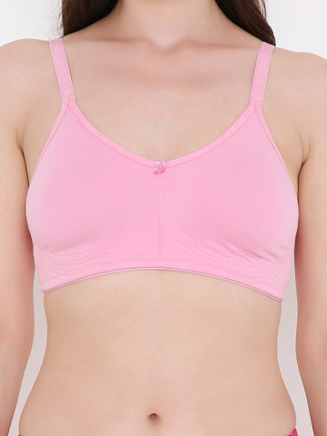 Berry's Intimatess Baby Pink Bottom Concealer Seamless Comfort T-Shirt Bra - Non-Padded, Non-Wired