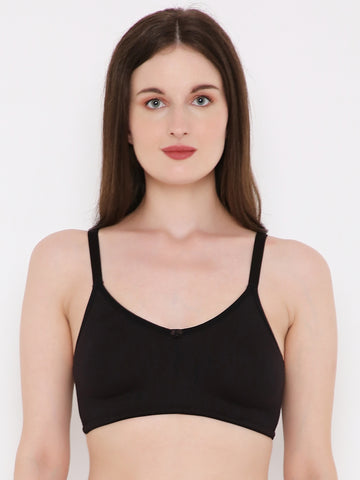 Berry's Intimatess Black Bottom Concealer Seamless Comfort T-Shirt Bra - Non-Padded, Non-Wired