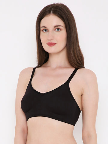 Berry's Intimatess Black Bottom Concealer Seamless Comfort T-Shirt Bra - Non-Padded, Non-Wired