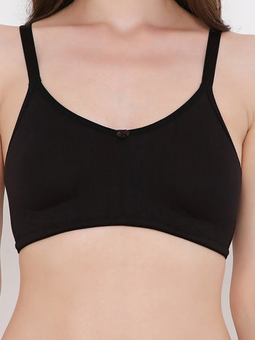 Berry's Intimatess Black Bottom Concealer Seamless Comfort T-Shirt Bra - Non-Padded, Non-Wired