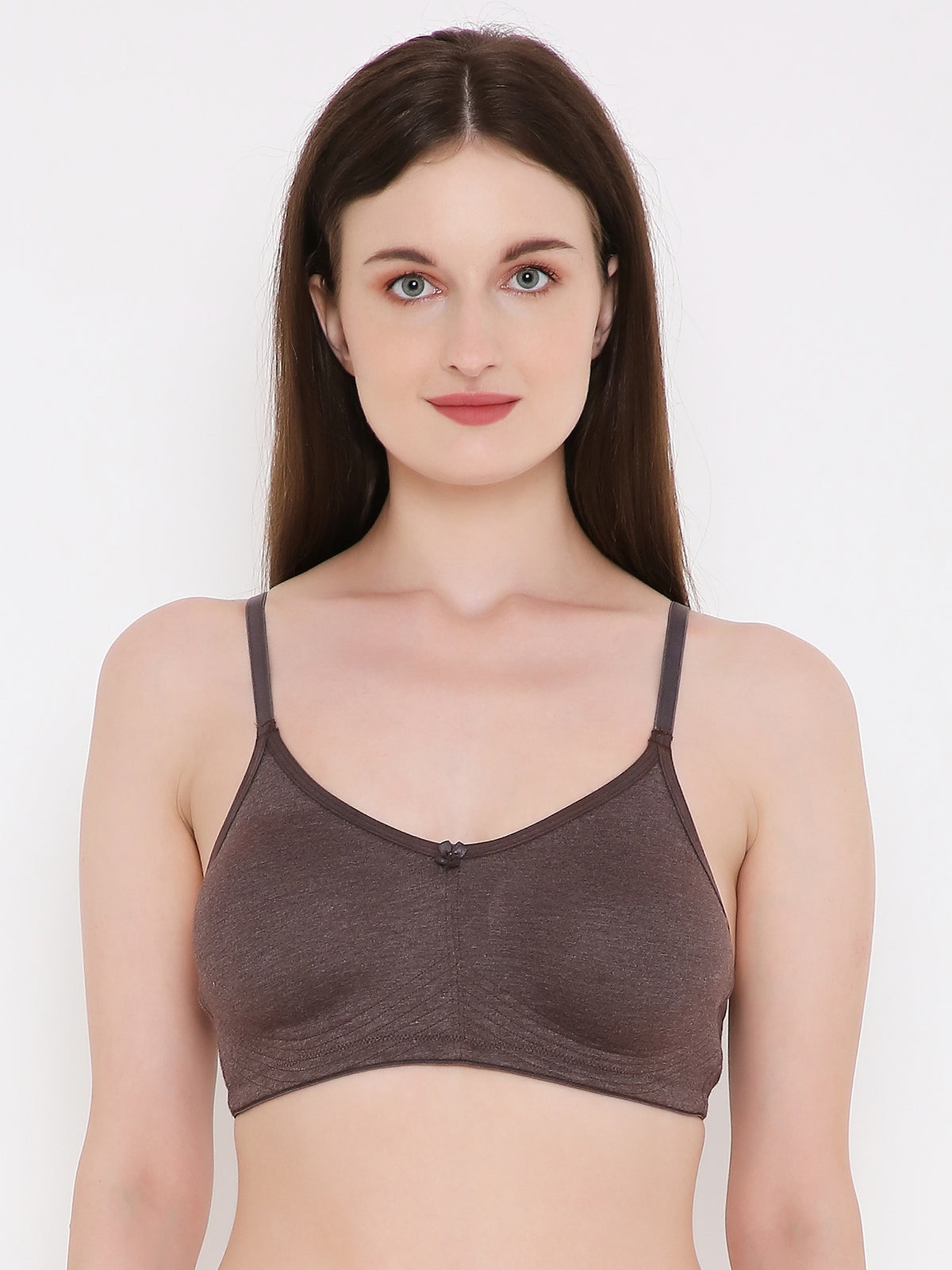 Berry's Intimatess Brown Melange Bottom Concealer Seamless Comfort T-Shirt Bra - Non-Padded, Non-Wired
