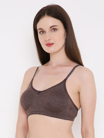 Berry's Intimatess Brown Melange Bottom Concealer Seamless Comfort T-Shirt Bra - Non-Padded, Non-Wired