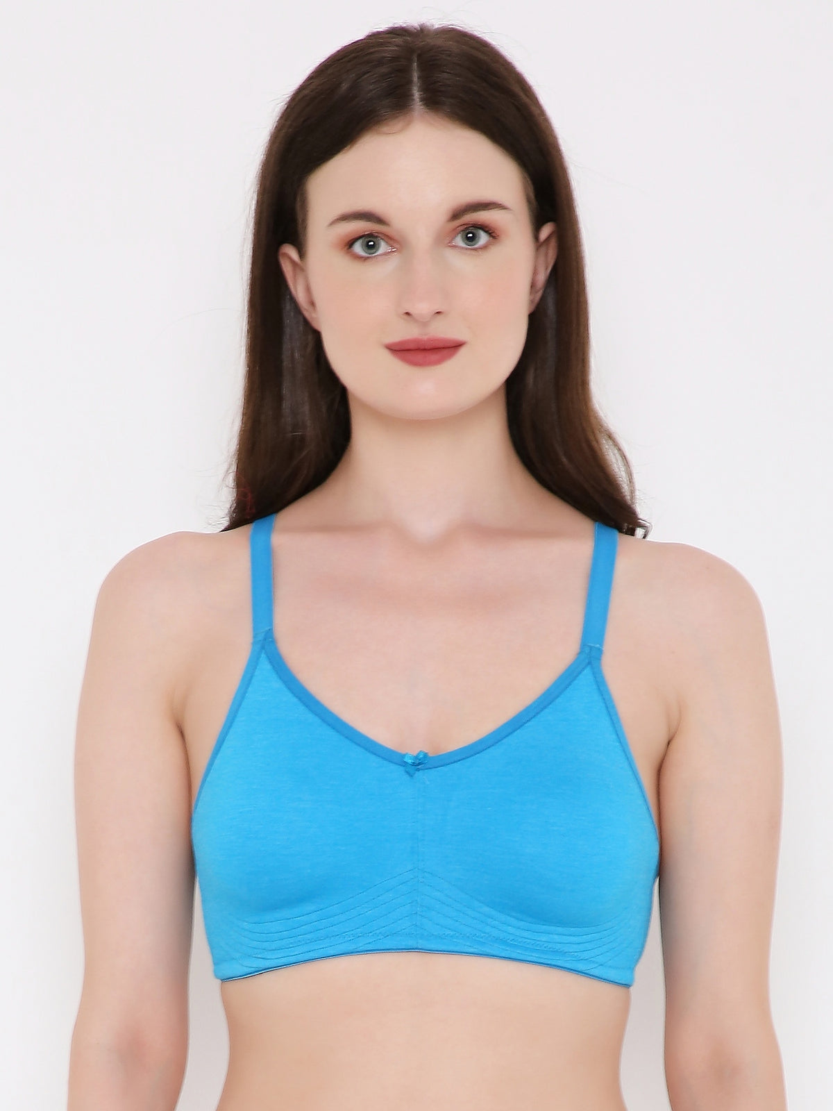 Berry's Intimatess Blue Melange Bottom Concealer Seamless Comfort T-Shirt Bra - Non-Padded, Non-Wired