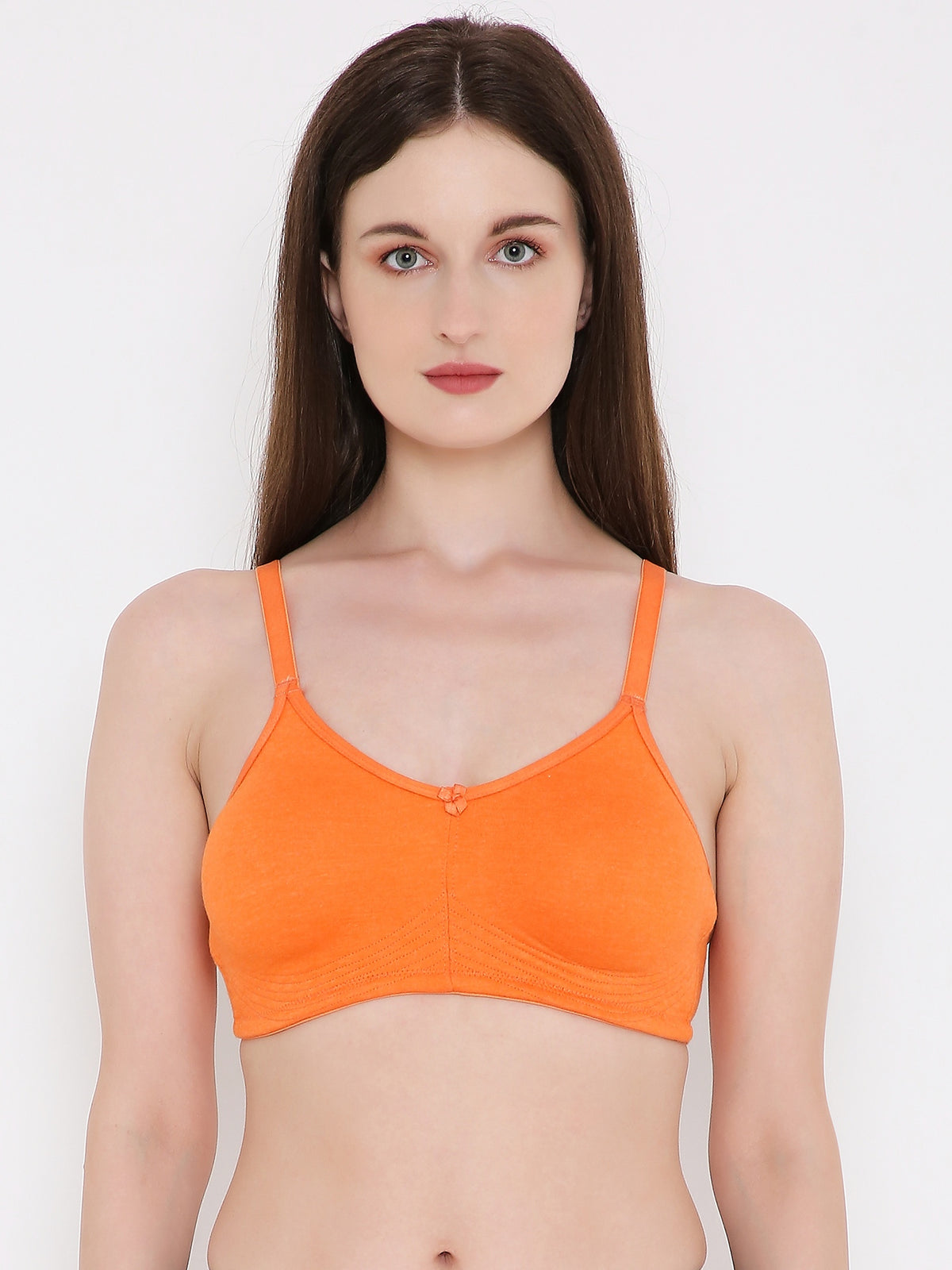 Berry's Intimatess Orange Bottom Concealer Seamless Comfort T-Shirt Bra - Non-Padded, Non-Wired