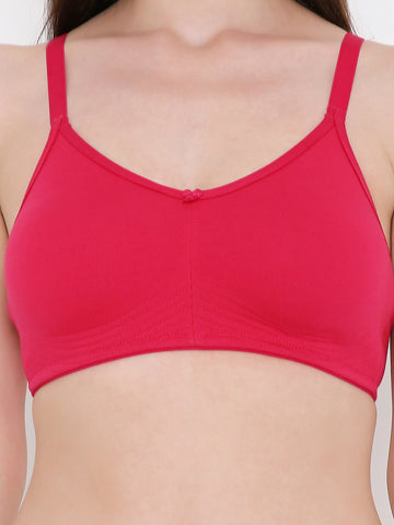 Berry's Intimatess Raberry Red Bottom Concealer Seamless Comfort T-Shirt Bra - Non-Padded, Non-Wired