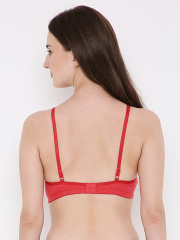 Berry's Intimatess Red Melange Bottom Concealer Seamless Comfort T-Shirt Bra - Non-Padded, Non-Wired