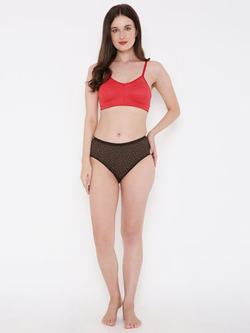 Berry's Intimatess Red Melange Bottom Concealer Seamless Comfort T-Shirt Bra - Non-Padded, Non-Wired