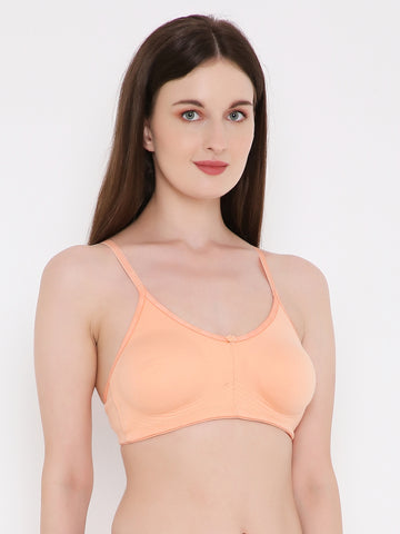 Berry's Intimatess Salmon Peach Bottom Concealer Seamless Comfort T-Shirt Bra - Non-Padded, Non-Wired